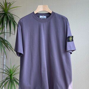 Stone Island basic solid color round leader badge short-sleeved T-shirt